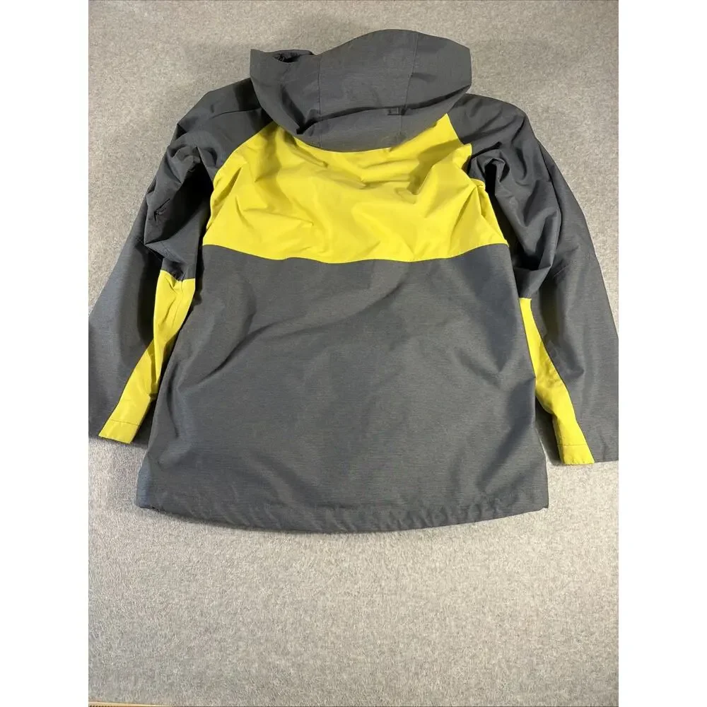 Men’s Columbia Rain Jacket, Size S, Grey And Yellow